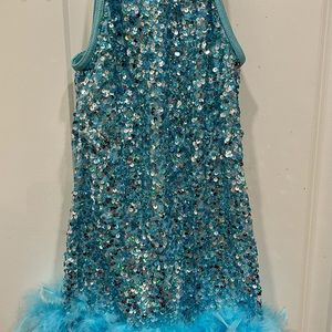 Aqua blue feather leotard